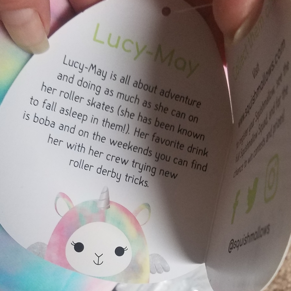 🌟LARGE 16”🌟 Rainbow Tie-Dye Llama Pegacorn Squishmallow Lucy-May - Picture 6 of 6